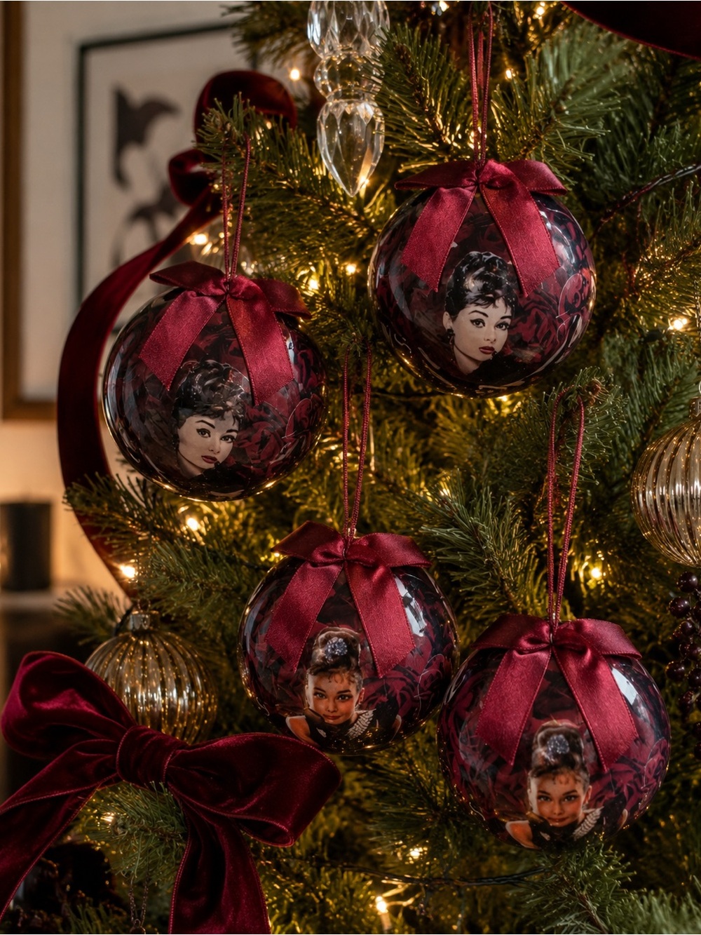 Christmas ornaments  Audrey Hepburn Breakfast at Tiffany’s Classic Hollywood